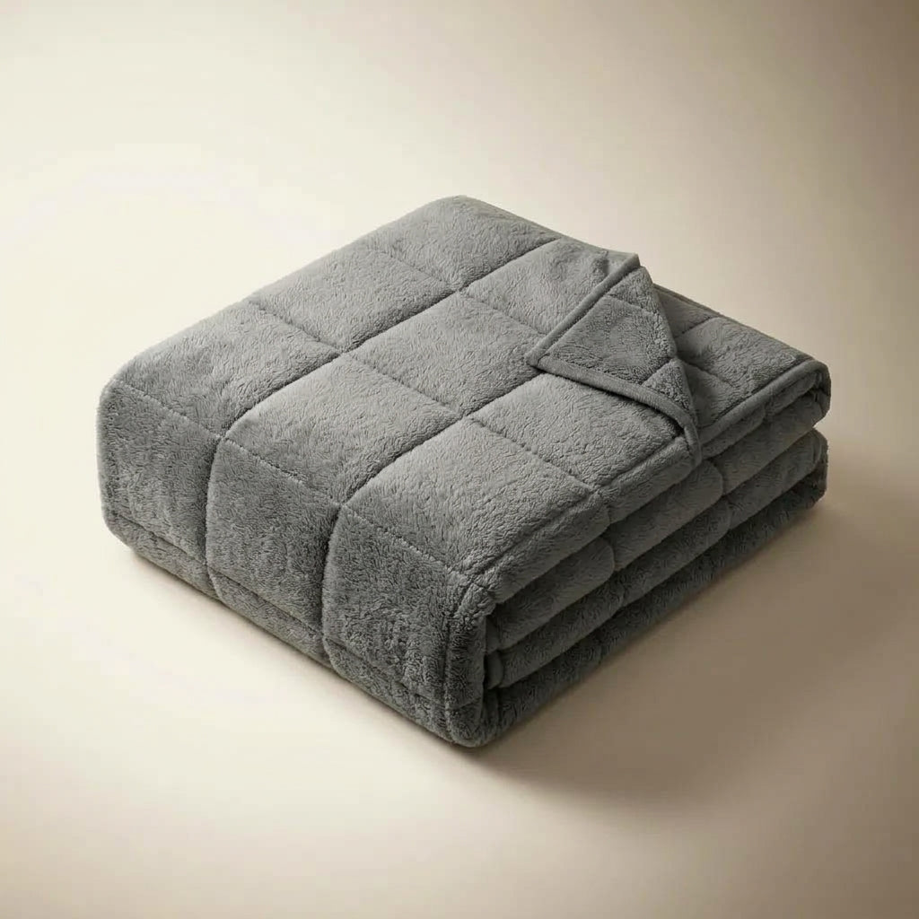 Couverture lestée douce LESTAE pliée, gris
