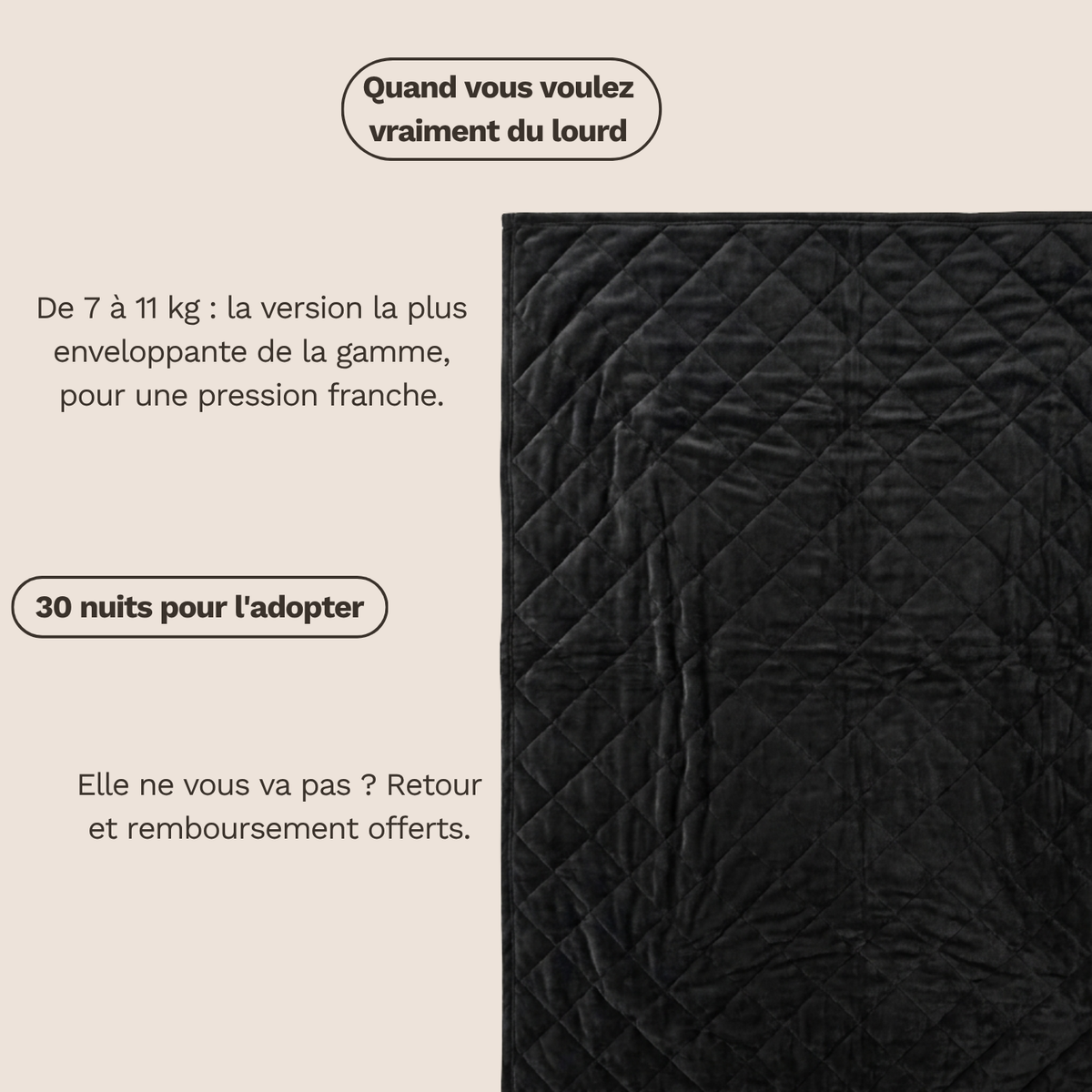Couverture lestée polaire pour adulte