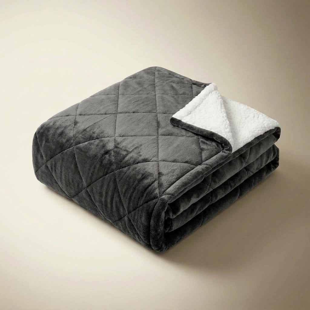 Couverture lestée polaire LESTAE pliée, gris