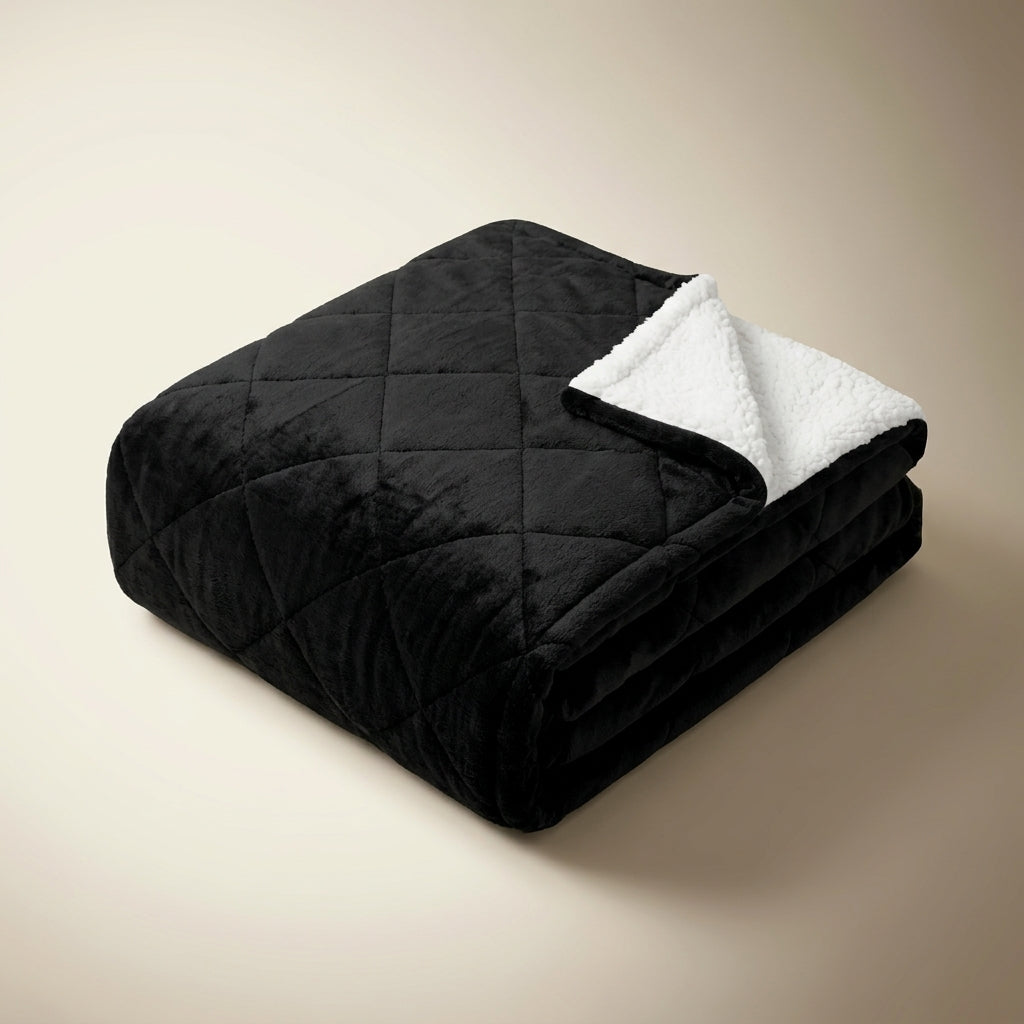 Couverture lestée polaire LESTAE pliée, anthracite