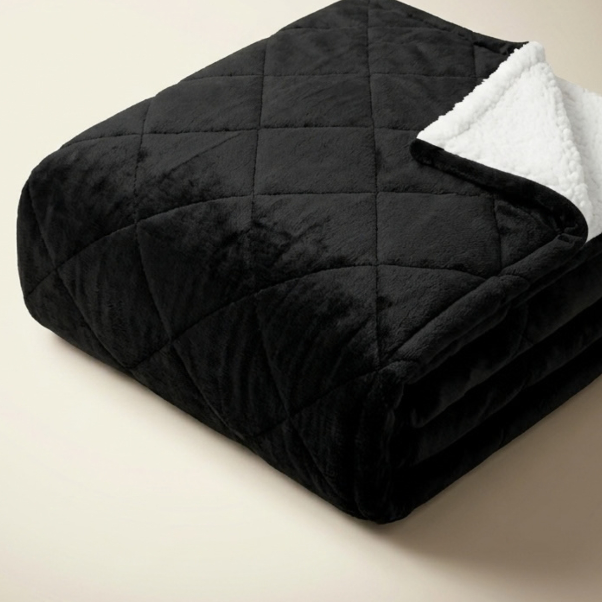 Couverture lestée polaire LESTAE anthracite, détail flanelle et sherpa