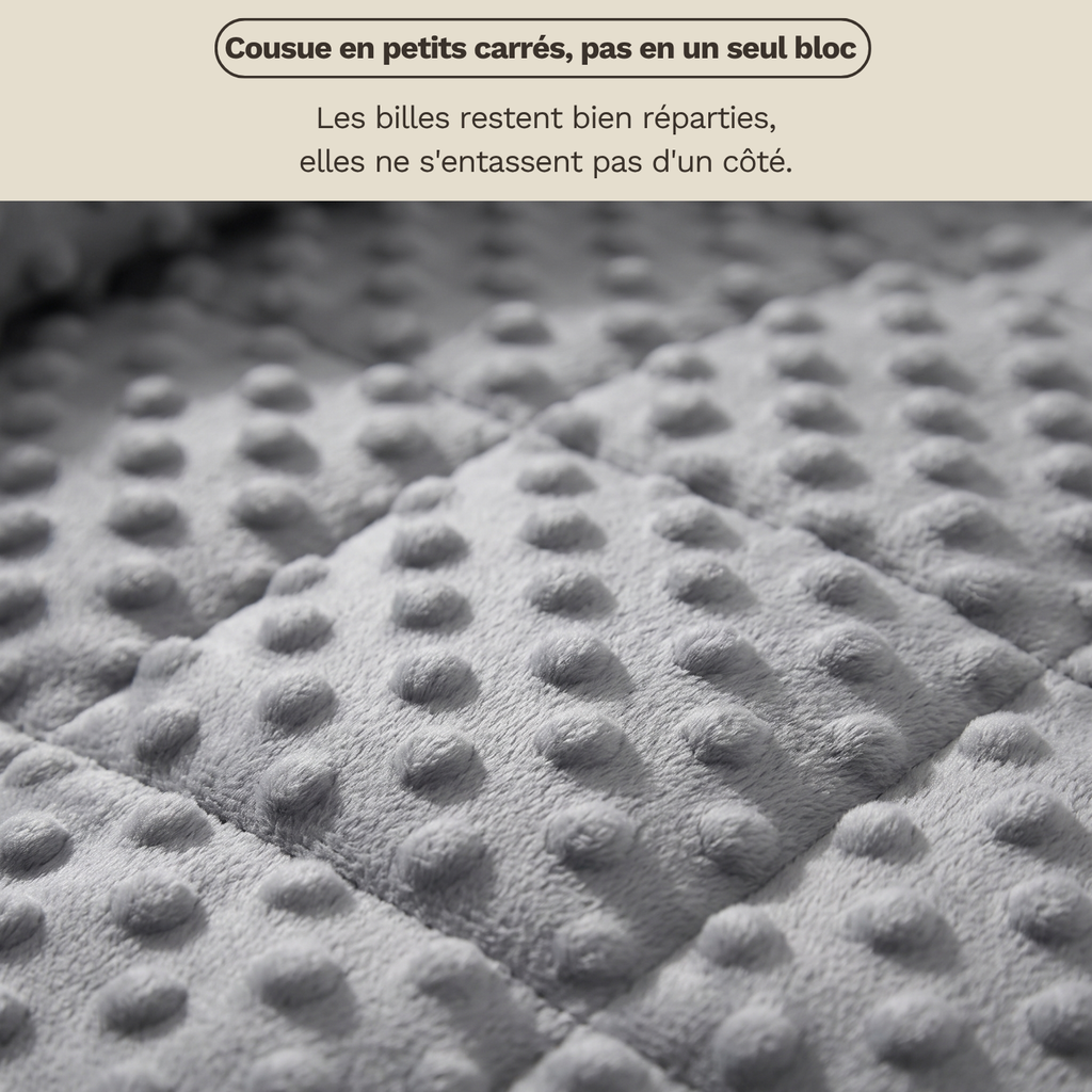 Couverture lestée enfant LESTAE, gros plan sur la texture peluche