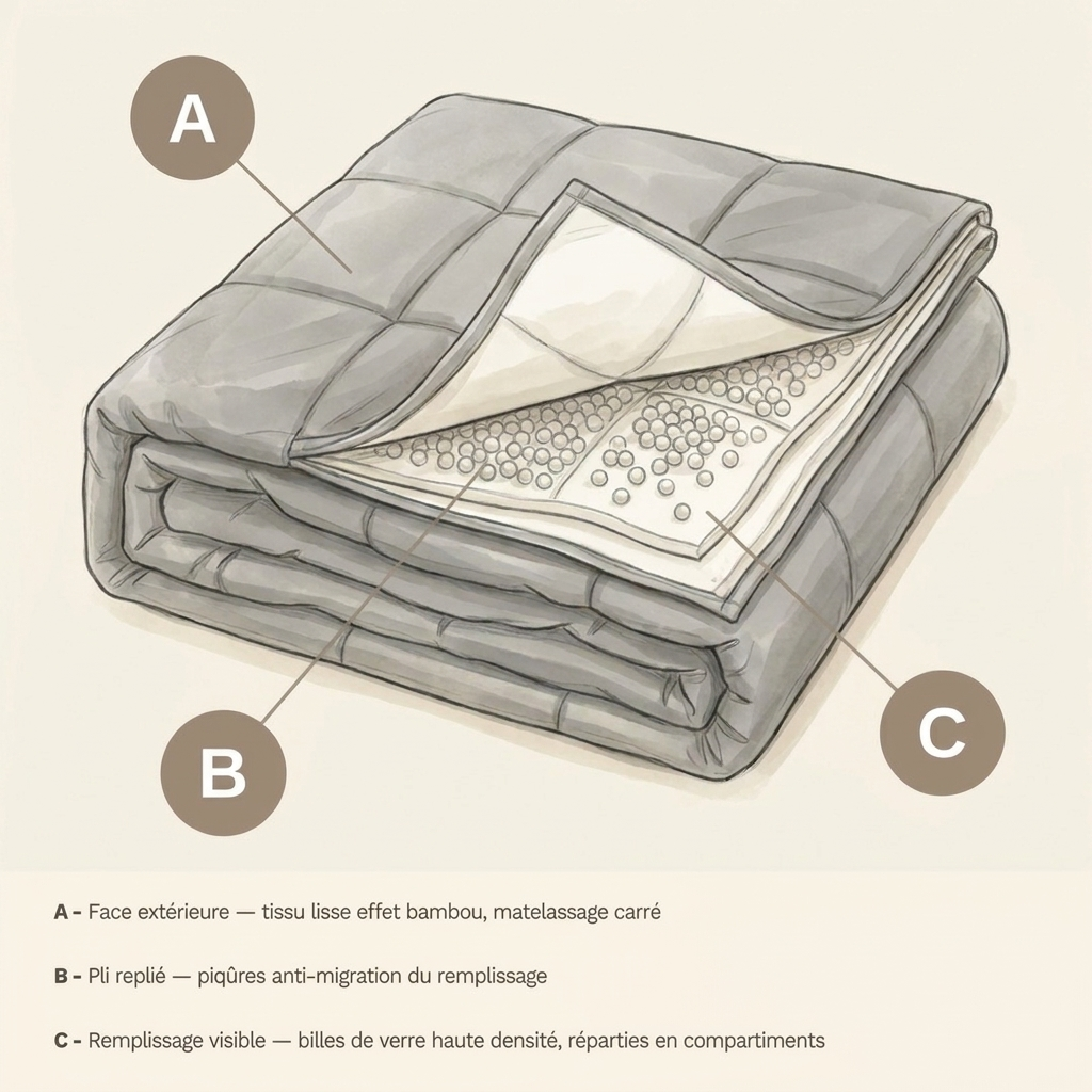 Couverture lestée lisse pour adulte